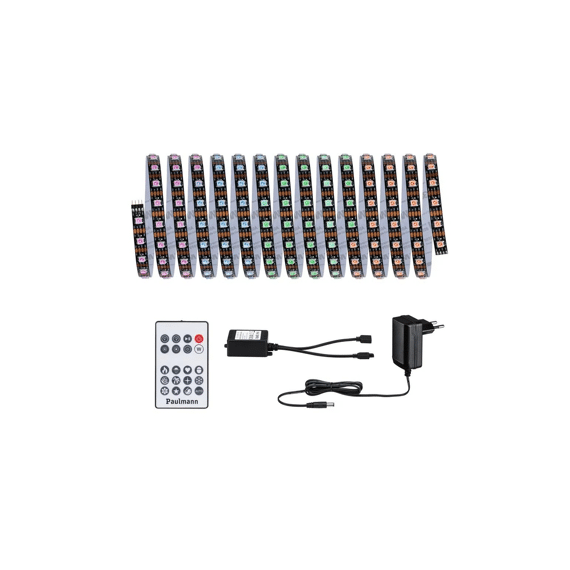 Paulmann Dynamic Led Strip Set 5m Rainbow Rgb Ip20 10,5w 12v Dc Zwart Metaal