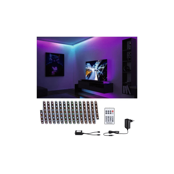 Paulmann Dynamic Led Strip Set 5m Rainbow Rgb Ip20 10,5w 12v Dc Zwart Metaal