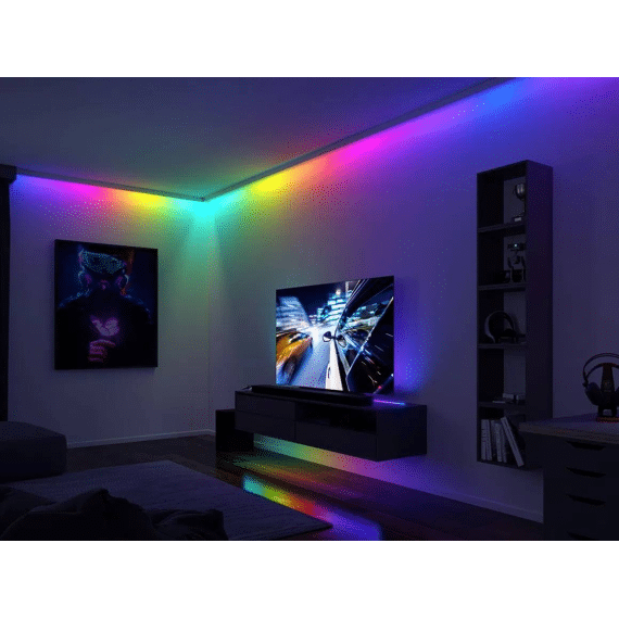 Paulmann Led Strip Set 3m Dynamic Rainbow Rgb Ip20 8,5w 12v Dc Zwart Metaal