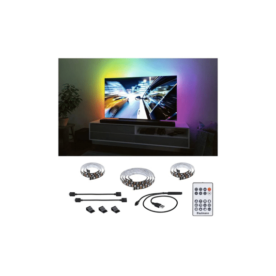 Paulmann Usb Tv Strips 55 Inch Dynamic Rainbow Rgb 3,5w 5v Zwart