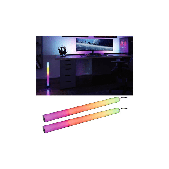 Paulmann Lightbar Set 2x60cm Dynamic Rainbow Rgb 2x1w 230/5v Dc Zwart Alu Kst