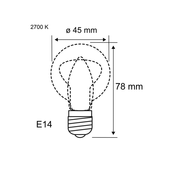 Paulmann Led Fil Druppel 470lm E14 2700k Mat 5w 230v