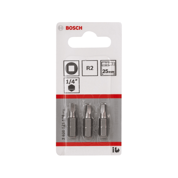Bosch Schroefbit 3x Bit Extra-hard 4kant R2, 25