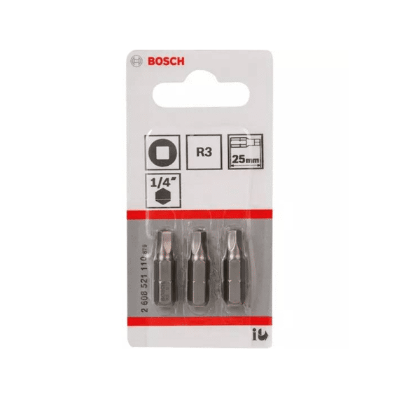 Bosch Schroefbit 3x Bit Extra-hard 4kant 1/4