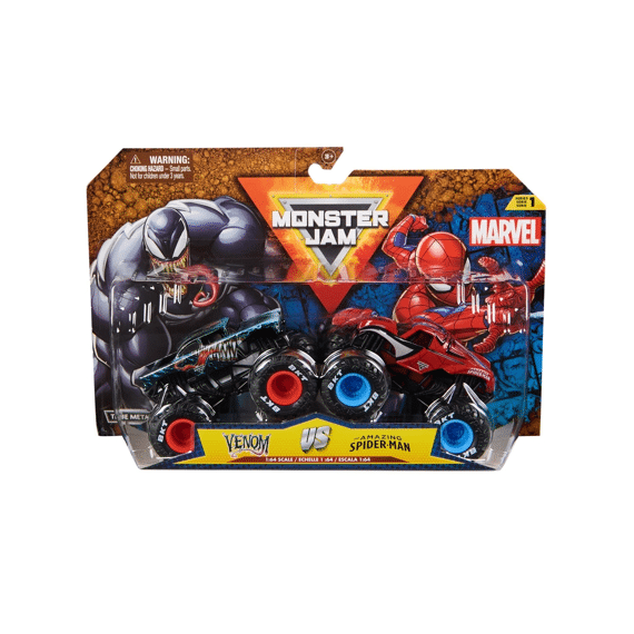 Monster Jam 1:64 Marvel Spider Man Vs Venom 2 Pack