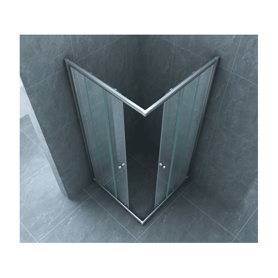 Eco Hoekinstap Cabine Met 2 Schuifdeuren 5 Mm - 900*900 Mm - Vierkant