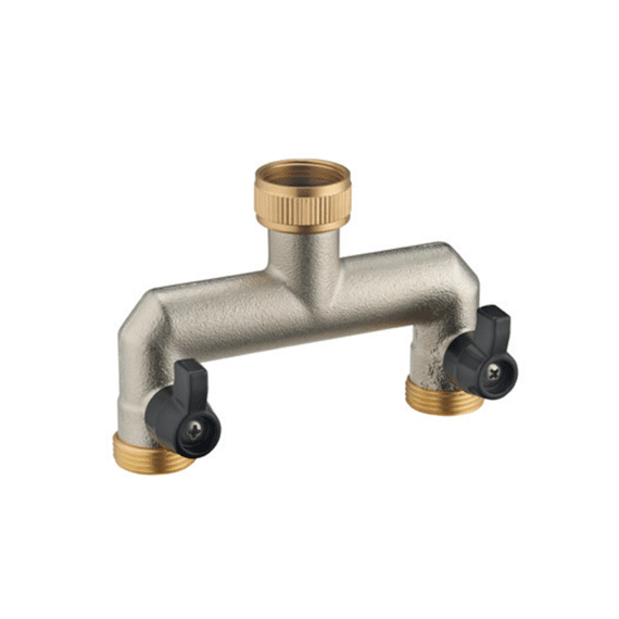 Nikkel Rechte collector Vrouwelijk 3/4 - 2 Mannelijke Uitlaten 3/4 Met Ventiel