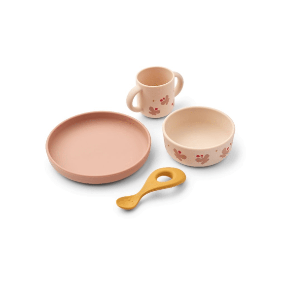 Liewood Vivi Printed Eetset Butterfly / Apple Blossom