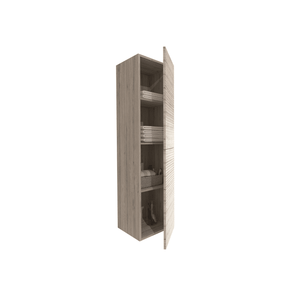 Elite Kolomkast Met Horizontaal Reliëf (135cm) - Licht Hout