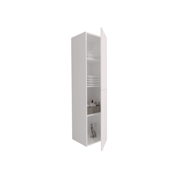 Elite Kolomkast Met Horizontaal Reliëf (160cm) - Mat Wit