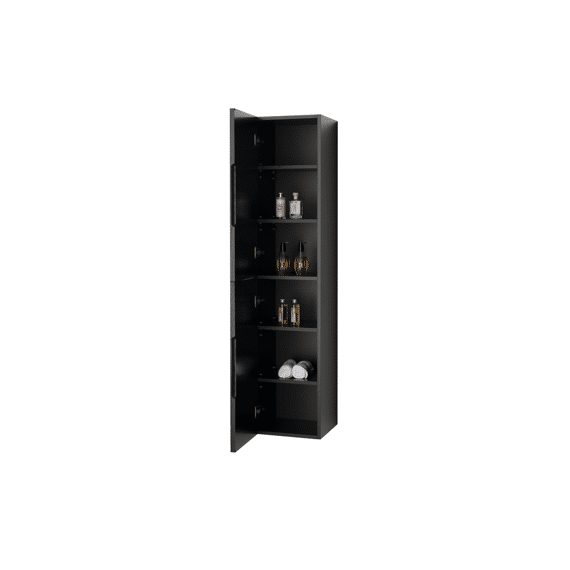 Begonia Kolomkast - 2 Deuren - Greeploos - Soft Close - Omkeerbaar - 35x160x35 Cm - Zwart Eiken