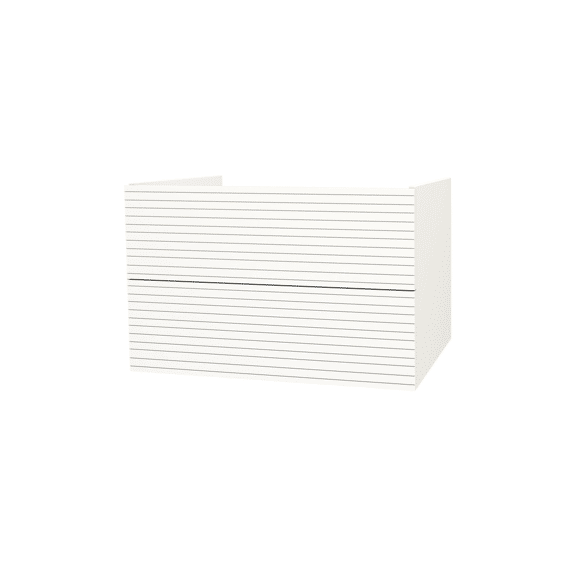 Elite Onderkast Met Horizontaal Reliëf (80cm) - Mat Wit