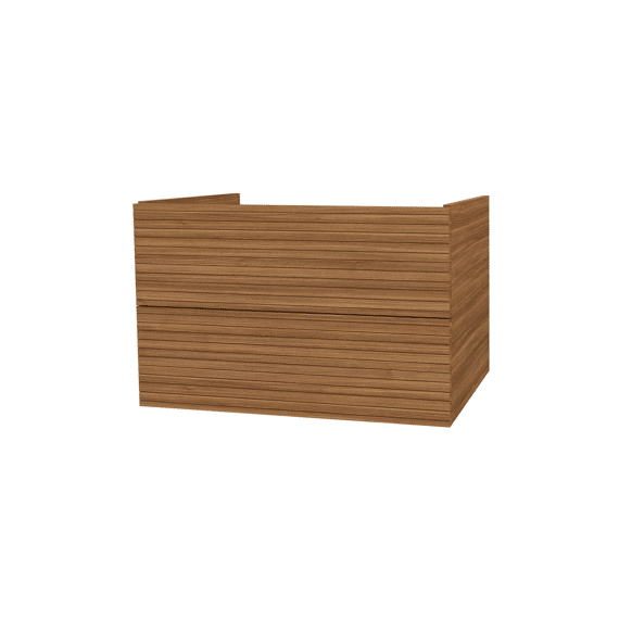 Elite Onderkast Met Horizontaal Reliëf (80cm) - Walnoot