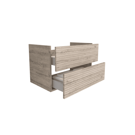 Elite Onderkast Met Horizontaal Reliëf (80cm) - Licht Hout