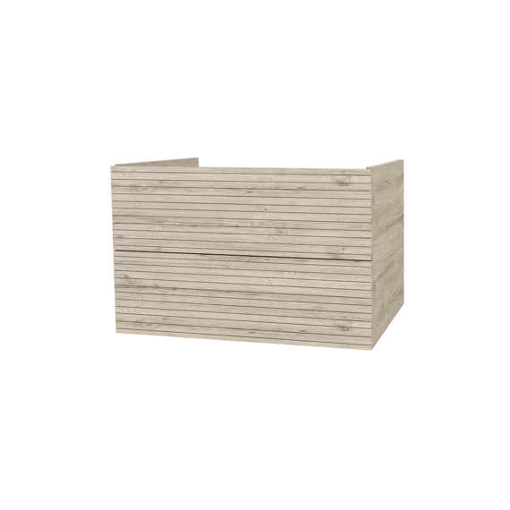 Elite Onderkast Met Horizontaal Reliëf (80cm) - Licht Hout