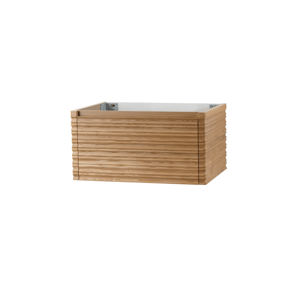 Kamellia Wastafelonderkast - 1 Lade - Greeploos  - Soft Close - 79x40x52 Cm - Licht Walnoten