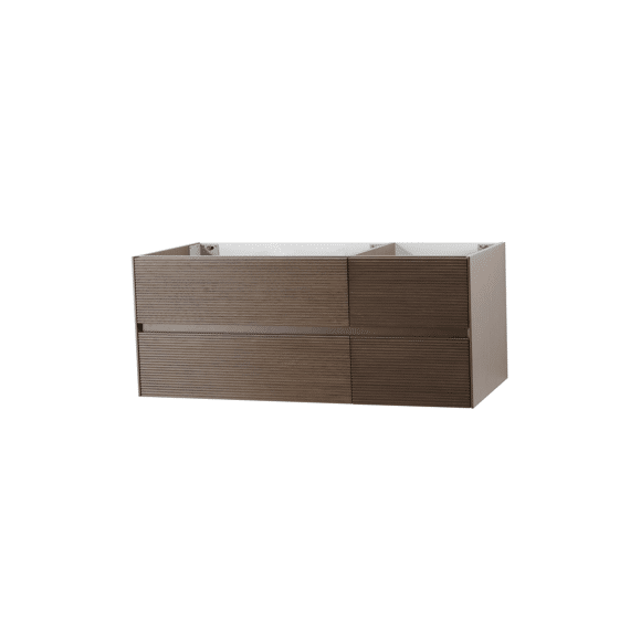 Layda Wastafelonderkast - 4 Lades - Greeploos  - Soft Close - 119x49x52 Cm - Donker Walnoten