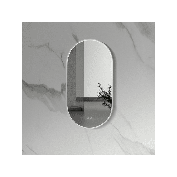 Aloni Ovale Led-spiegel Met Verwarming (100x50cm) Geborsteld Rvs