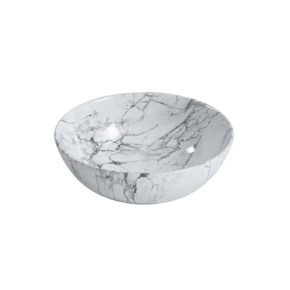 Aloni Tivra Waskom  -  Keramiek - 38x13x38 Cm - Wit Marmer