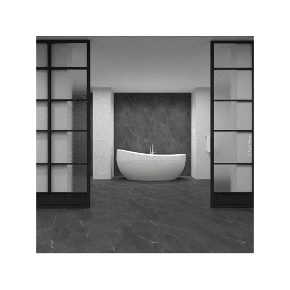 Rigid Mega Tiles Floor 7mm Black Marble 1200x600 2.16m² Per Pak