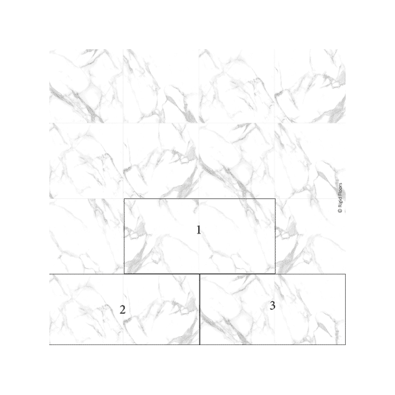 Rigid Mega Tiles Floor 7mm White Marble Met Groef 1200x600 2.16m² Per Pak