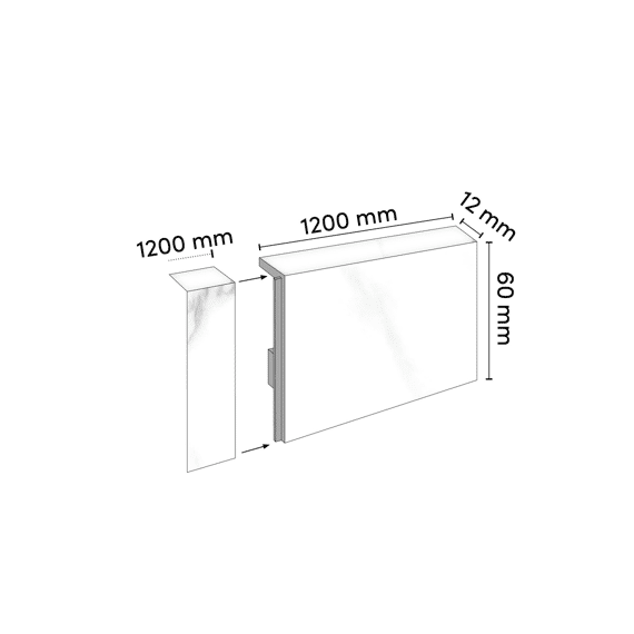 Rigid Plint White Marble 1200x12x60mm 2.40m