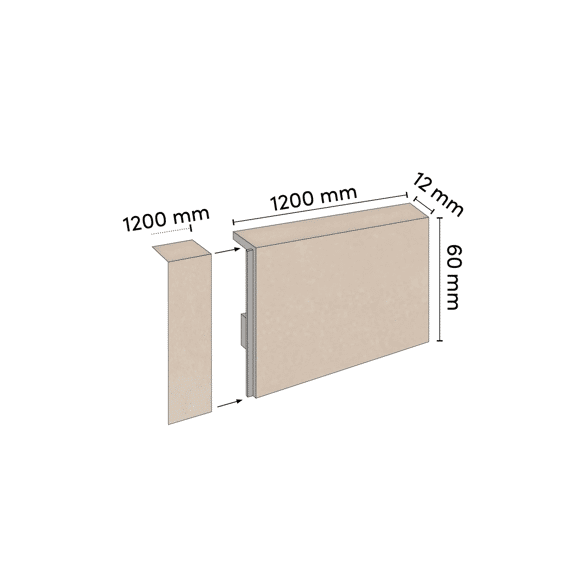 Rigid Plint Limestone 1200x12x60mm 2.40m