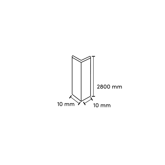 Rigid Buitenhoek Profiel Anodised 10x10x2800mm