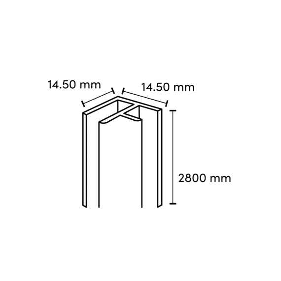 Rigid Binnenhoek Profiel White 14.5x14.5x2800mm