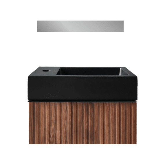 Aloni Fontein - Zonder Overloop - Kunstmarmer - 40x10x22,5cm - Mat Zwart