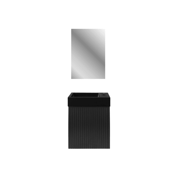 Aloni Mikaro Toiletspiegel - Met Lijst - 40x60x1.9 Cm - Zwart Eiken