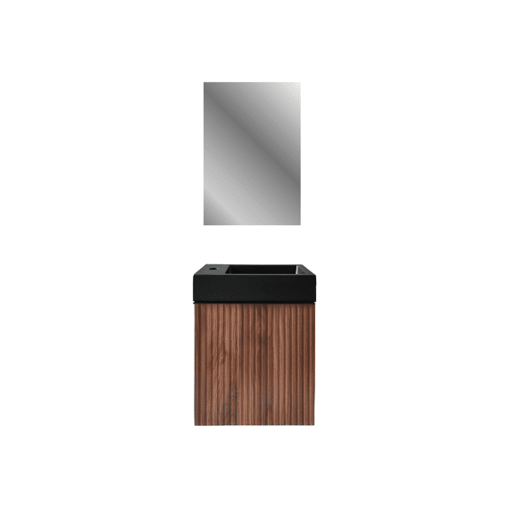 Aloni Mikaro Toiletspiegel - Met Lijst - 40x60x1.9 Cm - Walnoot