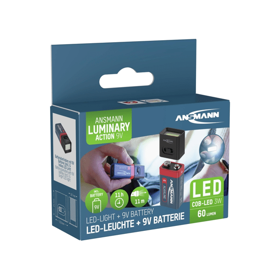 Praktisch En Handig Minilampje Met 3w Cob-led Werkt Op Een Batterij Van 9 V