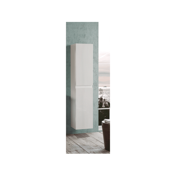 Kolomkast Manhattan Wit Glans Groef 2 Deuren 35x160 Cm