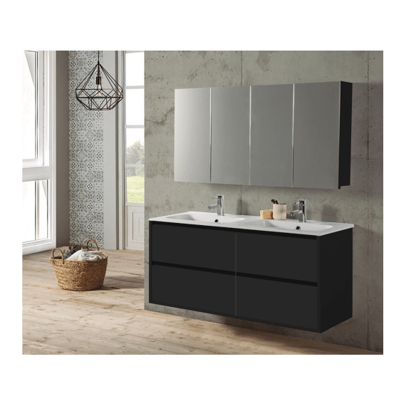 Meubelset Melanie +  Zwart/zwart  4  Schuiven 120 Incl Wast & Tk