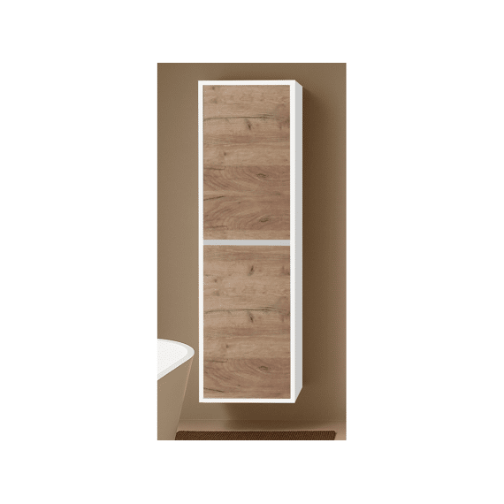 Kolomkast Melanie  Eik/wit 2 Deuren 35x160 Cm