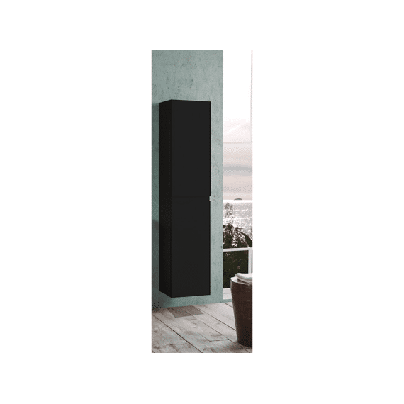 Kolomkast Melanie  Zwart/zwart 2 Deuren 35x160 Cm