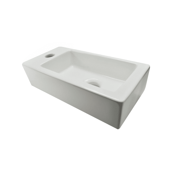 Keramische  Wc Wastafel Wit Mat  Kraangat Links