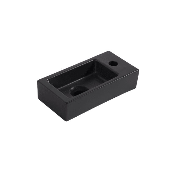 Keramische  Wc Wastafel Mat Zwart Kraangat Links