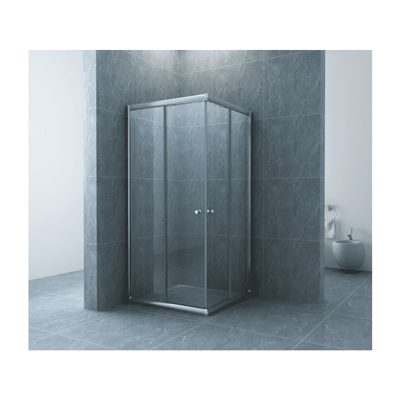 Eco Hoekinstap Cabine Met 2 Schuifdeuren 5 Mm - 800*800 Mm - Vierkant