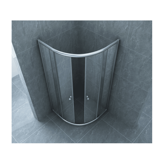 Eco Hoekinstap Cabine Met 2 Schuifdeuren 5 Mm - 800*800 Mm - Kwartrond