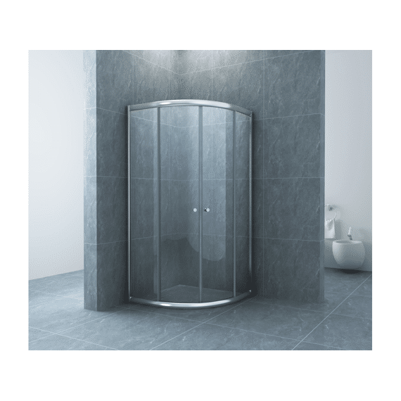 Eco Hoekinstap Cabine Met 2 Schuifdeuren 5 Mm - 1000*1000 Mm - Kwartrond