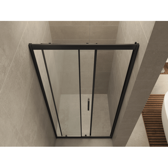 Skyline Nis Schuifdeur 1100 X 2000 X 8 Mm Nano Helder Glas/mat Zwart