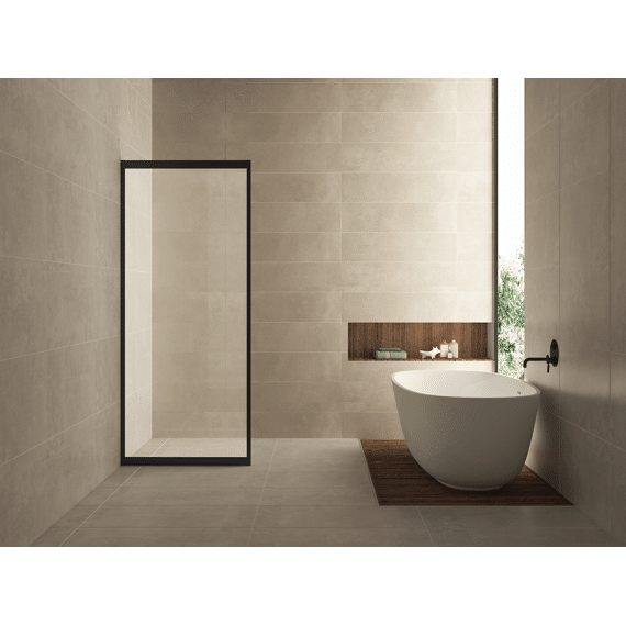 Skyline Zijwand Voor Nis Schuifdeur 1000 X 2000 X 8 Mm Nano Helder Glas/mat Zwart