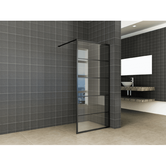 Horizon Inloopdouche Met Raster 1000 X 2000 X 8 Mm Nano Helder Glas/mat Zwart