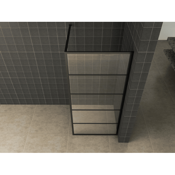 Horizon Inloopdouche Met Raster 1100 X 2000 X 8 Mm Nano Helder Glas/mat Zwart