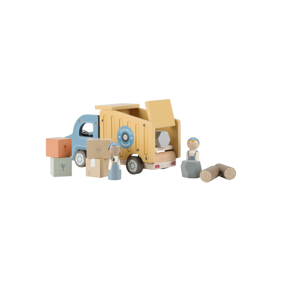 Little Dutch Houten Vuilniswagen Met Pegdolls
