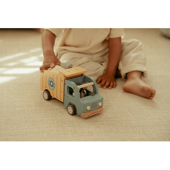 Little Dutch Houten Vuilniswagen Met Pegdolls