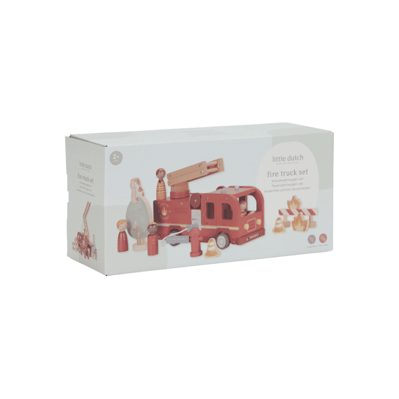 Little Dutch Houten Brandweerladderwagen Met Pegdolls