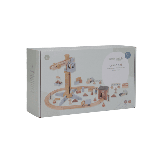 Little Dutch Houten Kraanset Met Treinbaan